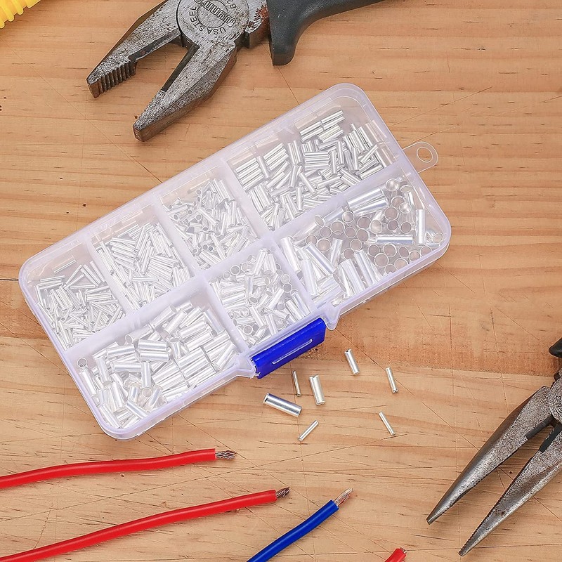 650 Pcs 7 Sizes Wire Ferrules Kit, Tinned Copper Crimp