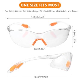 10 Pcs Safety Glasses for Work, Safety Goggles, Protective Glasses, Eye Protection Glasses, Clear Work Glasses Safety, Mens Women Anti Scratch Spectacles for Construction Laboratory Gardening Goggles