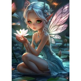 DAERLE Diamond Painting Kits for Adults, Delightful Little Fairy, 5D Cute Fairy Diamond Art for Beginners, Gem Art Kits for Adults for Home Wall Decor 30x40cm