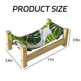 Tfwadmx Bearded Dragon Bed Wood Reptile Lizard Lounger Sleeping Hammock Tank Habitat Accessories for Leopard Gecko or Other Small Animal