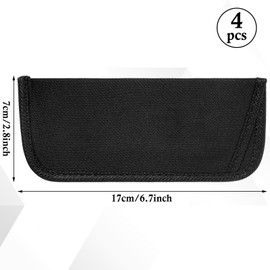 PEOVLVN 4 Pack Soft Glasses Case, Portable Cloth Eyeglass Case Soft Sunglasses Pouch Travel Sunglasses Case for Women Men Protective Reading Glasses Case (Black)