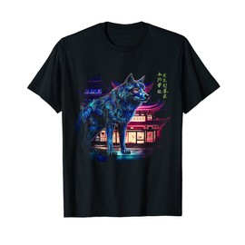 Wolf Architecture China Art - Animal Motif Wolf T-Shirt, black