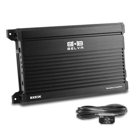 Belva BXD3K 3000W Peak BX-Series 1-Ohm Stable Class-D Monoblock Car Audio MOSFET Amplifier with Remote Subwoofer Level Control