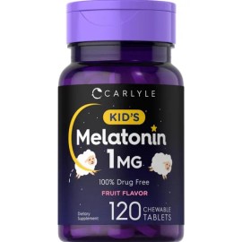 Melatonina Kids Carlyle 1 mg  Childrens Melatonin Chewable Tablets, 120 Count                                                                         