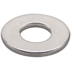 316 Stainless Steel Flat Washer, Plain Finish, Meets DIN 125, M6 Hole Size, 6.4mm ID, 12mm OD, 1.6mm Nominal Thickness (Pack of 100)