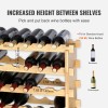 Bamboo Wood 6 Tier 48 Bottle Stackable Wine Rack Display