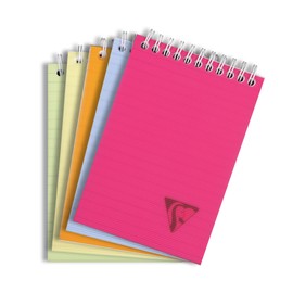 Clairefontaine 328656C, Linicolor Fresh Collection, spiral notepad, 160 removable lined pages, white paper 90g, transparent polypropylene cover, random color, A6, 10.5 x 14.8 cm