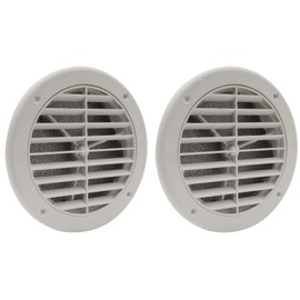 RecPro RV AC 5" Side Vent | Optional Charcoal Filter | White | Camper AC (2 Pack, With Charcoal Filter)