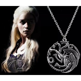 Gionatan Shop Targaryen Game of Thrones Daenerys Collana Metal Alloy Three Heads Necklace, Metal, Alloy