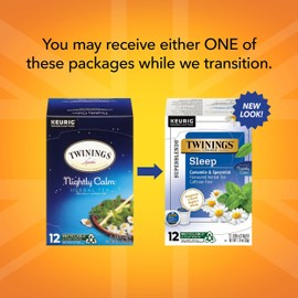 Twinings Sleep Herbal Tea 72 K-Cup Pods for Keurig, 12 Count (Pack of 6), Formerly Nightly Calm, Camomile, Spearmint, & Lemongrass, Naturally Caffeine-Free, Enjoy Hot or Iced