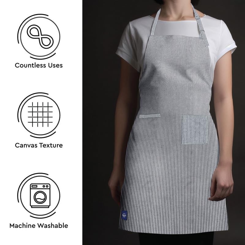 Encasa XO Adjustable Kitchen Apron with Pockets and Towel Holder