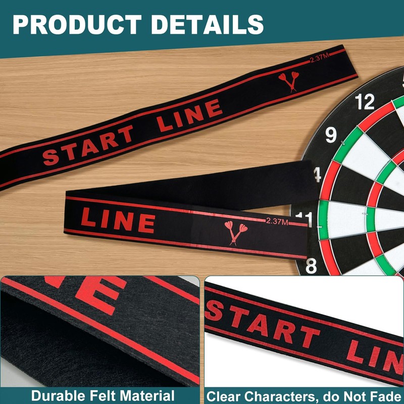 2 Stk Felt Dart Oche Line, 60 * 5cm Felt