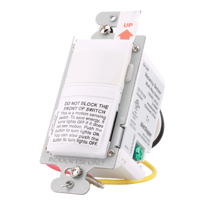 Sensor Switch NEW Wattstopper CH-250-W 600W PIR Vacancy Sensor White