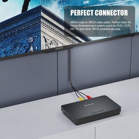 CABLEPELADO 3 RCA Male 1 RCA Male Composite Video and 2 RCA Stereo Audio Premium Cable 1.50m for TV