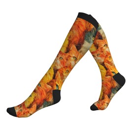Mshutbna Animal Compression Socks Knee High Circulation Support Socks For Women Men Athletic Running Work Hiking Cycling Travel