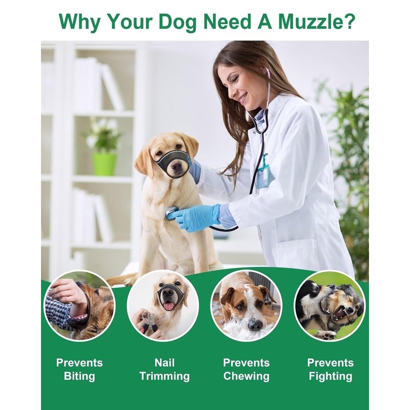 Mesh Muzzle for Small Medium Dogs, Mouth Guard Prevents Biting