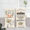 YeeJu Spring Decorative Throw Pillow Covers Square Cotton Linen Cushion