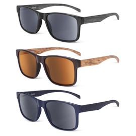 LADEESSE 3 Pack Reading Sunglasses For Men/Women - Fashion UV400 Sunglasses With Readers Built In Sun Outdoor Protection（2.25）