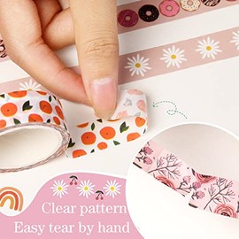 33 Rollos Cinta Washi Bohemia, 15mm Verano Boho Arco Iris Flor Fruta Cactus Raya Cinta Washi a Cuadros Cinta Washi de Temporada para Envolver Arte de Tarjetas (Estilo Bohemio)