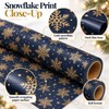 Snowflake Wrapping Paper Roll for Holiday Gifts – Double-Sided Navy