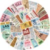 Boarding Pass Seals 40 Pcs Vinyl Waterproof Aesthetical Scrapbooking Sticker