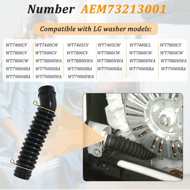 AEM75152901 Hose Assembly,Fits for LG Washer Washing Machine Drain Hose