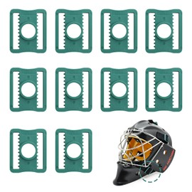 GY Hockey Goalie Mask Slider Clips 10 Pack – 3 x 2.6 cm (1.18 x 1.02 Inches) – Durable Plastic (PC) Replacement Helmet Buckles for Ice Hockey Goalie Helmets (Green)