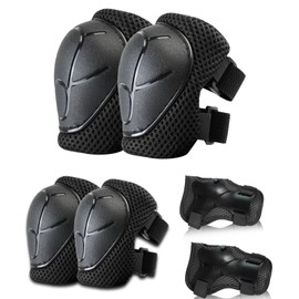 Children's Knee Pads, Adjustable Inline Skates, Children's Knee Pads Protector Set, Knee and Elbow Pads, Wrist Guards, Children's Protectors for Inline Skating Skateboard