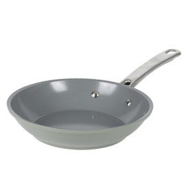 Sur La Table Kitchen Essentials 8 Inch Fry Pan PFA Free Titanium Ceramic Nonstick Interior Forged Aluminum Cookware Frying Pan - Green - Induction Compatible