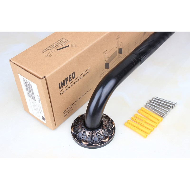 IMPEU 16" Bathroom Anti-Slip Grab bar, Bathtub Textured Shower Bar,
