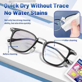 Glasses Cleaning Wipes, Pre-Moistened Lens Wipes, Suitable for Cleaning Glasses, Sunglasses, Cameras, Mobile Phones, Monitor Screens and Precision Surface Screens, Individually Packaged (400 Pieces)