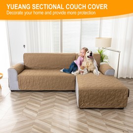 YUEANG Sectional Couch Covers L Shape Couch Cover for Dogs, Reversible Sofa Slipcover Pet Cat Scratch Furniture Protector Cover