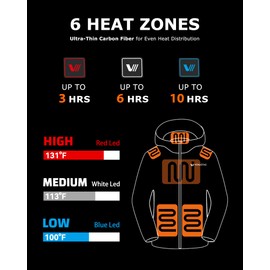 Venustas Unisex Heated Jacket with Battery, Heated Coat for Women and Men with Detachable Hood