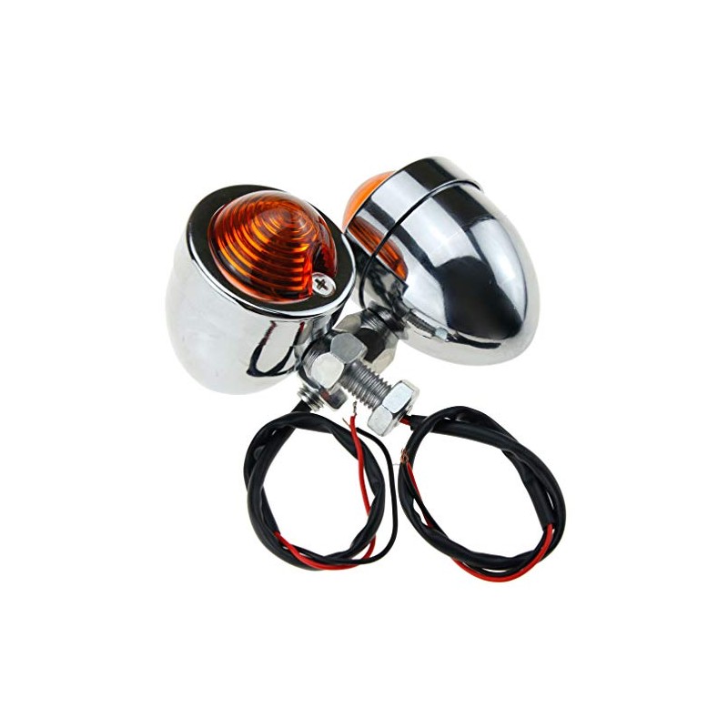 SING F LTD Amber Chrome Bullet Turn Signal Blinker Indicator