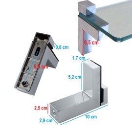 Euro Tische Shelf Holder Glass Shelf Support - Sturdy Shelf Brackets for Glass and Wooden Floors - Various Designs (Pack of 2)