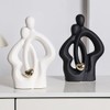 DESHINTKE Abstract Ceramic Couple Statue, Concentric Romantic Couple Art Sculpture,