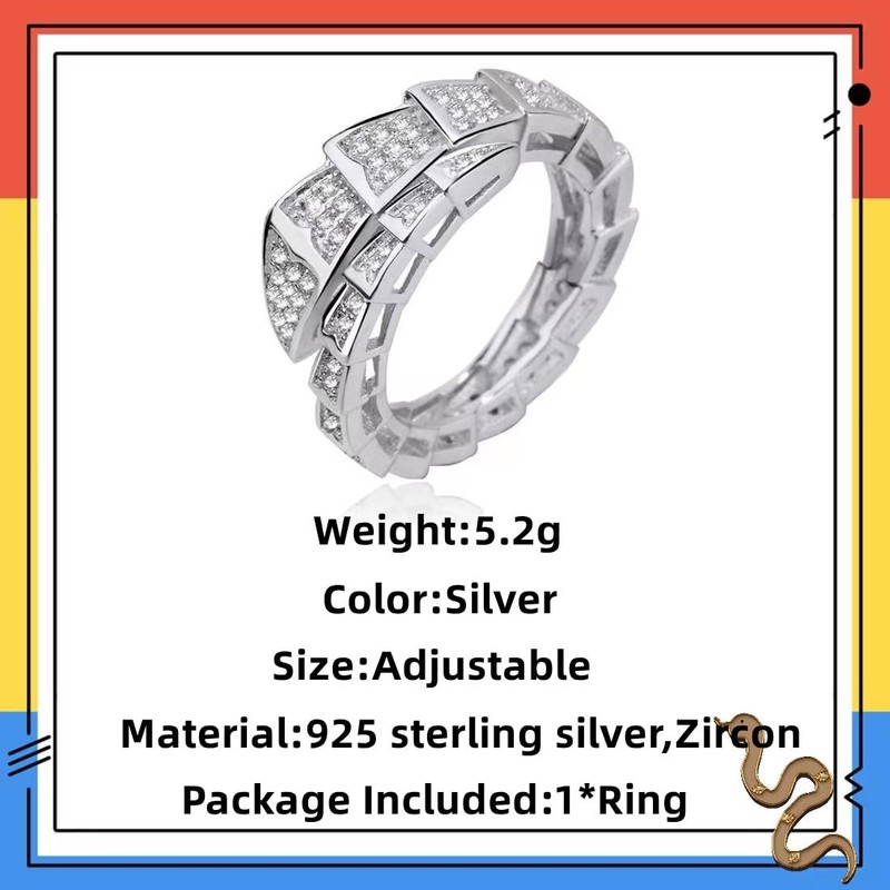 GAUEIOUR Viper Snake Ring,New Snake Shaped Ring, Light and Luxurious