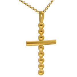 Handmade Gold 925 Sterling Silber Kreuz an der Rolo-Kette Herren-Halskette Punk Rock Kreuz Halskette für Männer Kreuz Halskette Freund Geschenk ungewöhnliches Geschenk für ihn