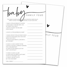 Nuhany Hilarious Baby Shower Games, Baby Family Feud Game, Minimalism Baby Shower Decorations Favors Ideas, Gender Neutral Party Supplies-25 pcs, 5x7 in -C06