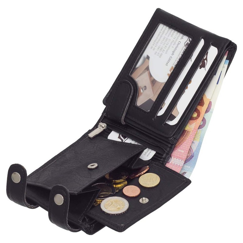 Ledershop24 Gift Set – Faux Leather Biker Wallet with Chain