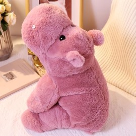 Weighted Stuffed Animals, Soft Pink Hippo Plush, 23.6" 4.5lbs Medium Hippo Stuffed Animal, Perfect Cuddly Weighted Hippo Plush for Comfort and Relaxation