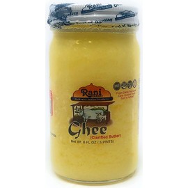 Rani Ghee Pure & Natural from Grass Fed Cows (Clarified Butter) 8oz (227g) ~ Glass Jar | Paleo Friendly | Keto Friendly | Gluten Free | Product of USA