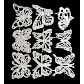 Butterfly Metal Die Cuts 9 Pieces for Card Making Butterfly Cutting Dies Stencils Decorative Embossing for DIY Cards, Paper Crafts, Scrapbooking, Photo Albums (Butterfly)