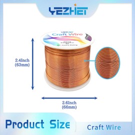 YEZHET Craft Wire (20Gauge (0.8MM), Copper Tone), Colored and Soft Aluminum Wire 405Ft for Metal Wrap, Jewelry Making, Crafts, Home Decor, DIY Art