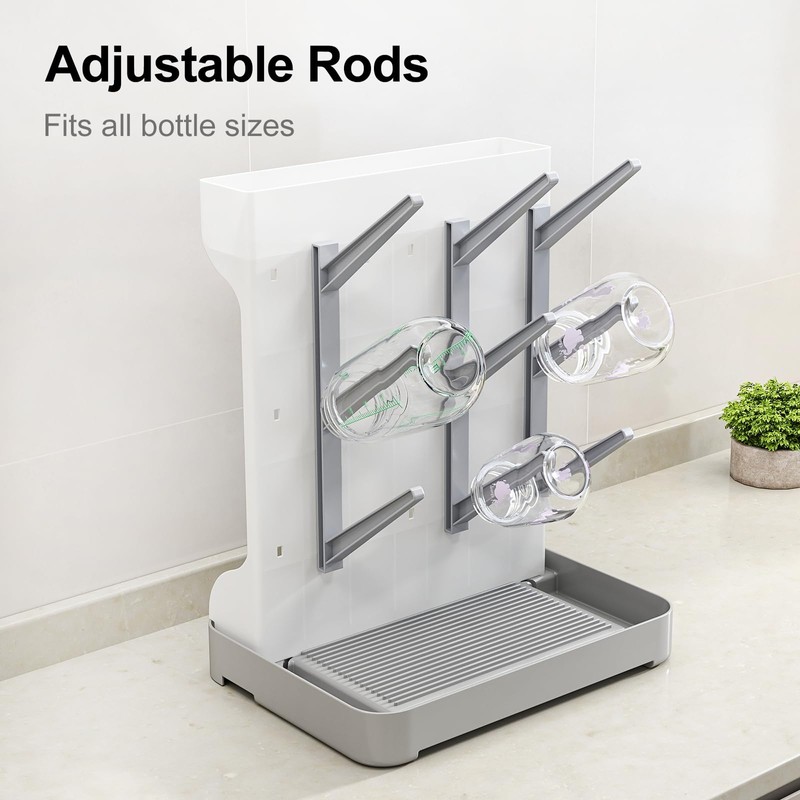 GoMaihe Baby Bottle Drying Rack: Space Saving Vertical Bottle Dryer