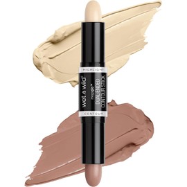 MegaGlo Dual barra de contorno e Iluminador para cara,base multiusos, corrector ojeras, bronzer, contour suave y natural, Bronzer con aplicador en barra, fácil de usar y difuminar, acabado mate, vegano, libre de parabenos (LIGHT/MEDIUM)