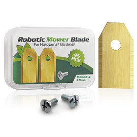 45 x Replacement Blades for Lawnmowers, Titanium Blade Blades Compatible with Husqvarna, Automower/Gardena Robotic Lawnmower - (3 g - 0.75 mm) + 45 Screws