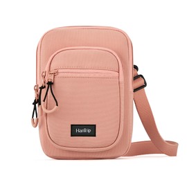 HanTrip Durable Crossbody Bag for Men and Women, Adjustable Shoulder Sling Bag with Multiple Zipper Pockets, Convertible Unisex Daypack (Pink)