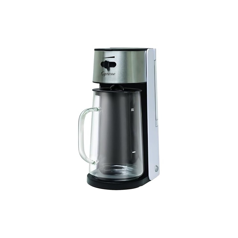 Capresso Stainless Steel Iced Tea Maker Glass Pitcher One Button