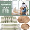 Gandeer 6 Sets Boho Round Woven Placemats Embroidered Striped Tassel